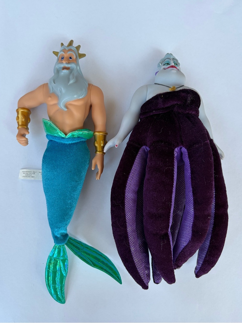 Vintage Disney Ursula & King Triton Barbie Plush dolls